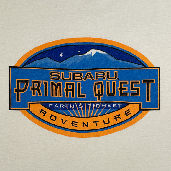 Vintage Subaru Shirt Adult MEDIUM White Primal Quest Adventure Race Car Y2K - Picture 2 of 7